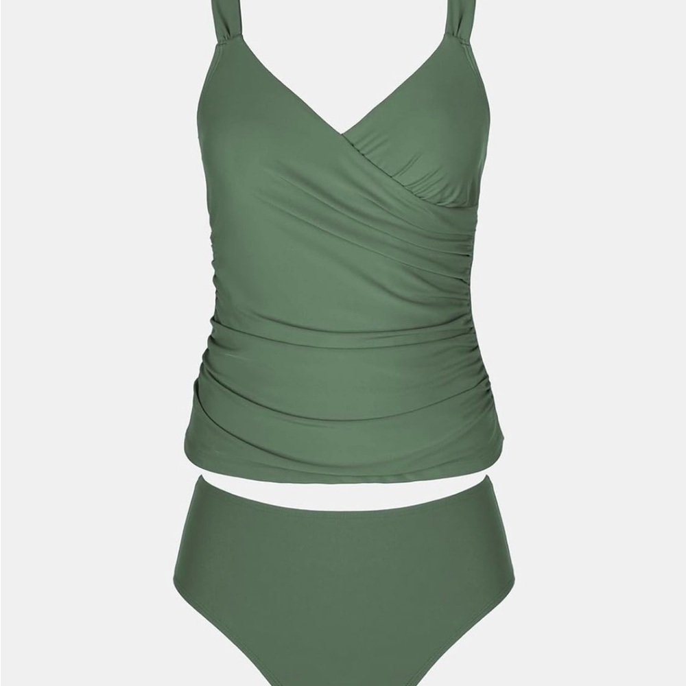 Cupshe Eucalyptus Green Tankini Swimsuit - Picture 3 of 5